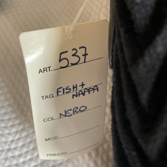 Enrico Castoldi Black Herringbone NAPA Leather & Suede bag Made in Italy NWT NWT - Picture 9 of 13